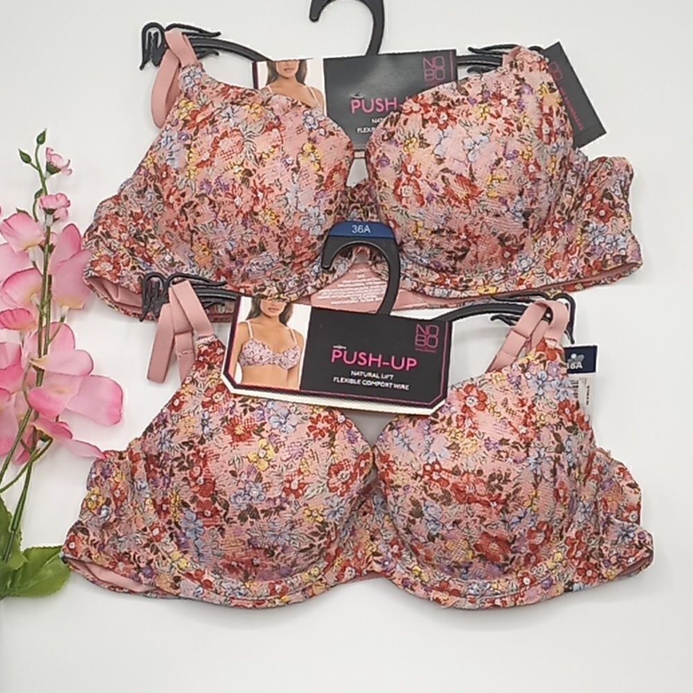Women's & Juniors Allover Lace Push Up Bra 2-Pack Size 36A
